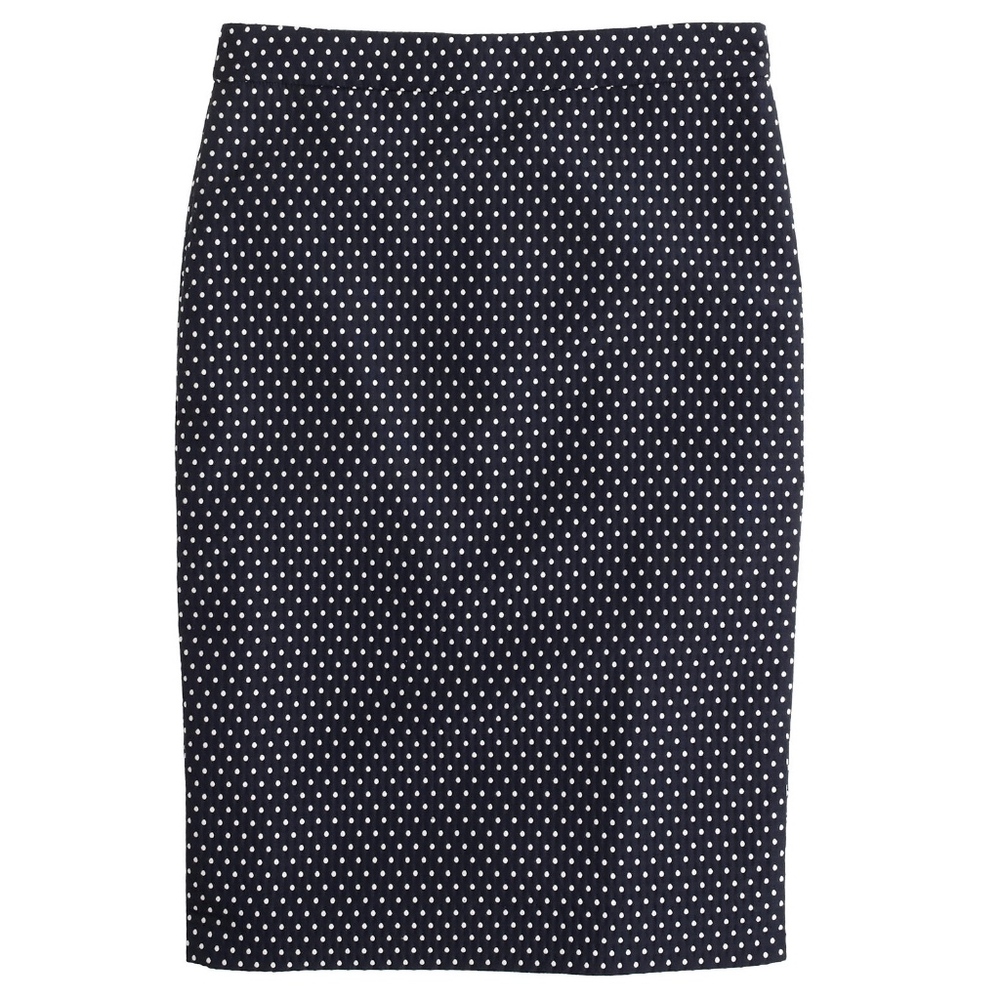 J Crew No 2 Pencil Skirt in Polka Dot Jacquard